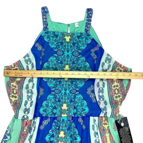 Loralette Dress Womens 2X Green Blue Paisley Print Summer Boho Beach Flowy NEW - Picture 10 of 16